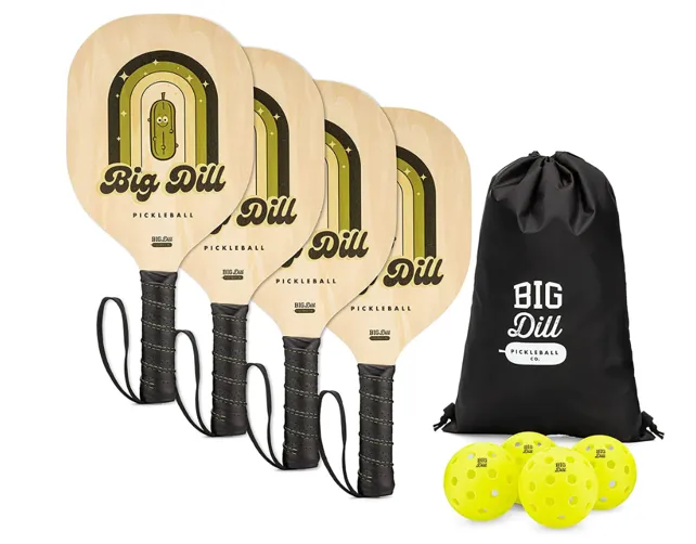 Big Dill Superstar Wooden Pickleball Paddle Set-1